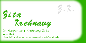 zita krchnavy business card